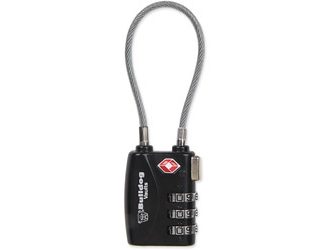 Bulldog Cases TSA Lock w/Steel Cable, Black Finish, This is Not A California Compliant Locking Device