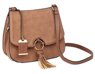 Bulldog Cases Cross Body Purse Holster, Fist Most Small Autos, Camel Brown, Leather