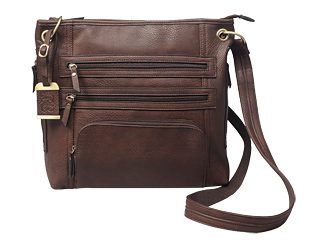 Bulldog Cases Cross Body Purse Holster, Fits Most Small Autos, Brown Color, Leather