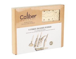 Caliber Gourmet Wood Knife Puzzles, 6 Pack, Brown