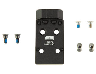 C&H Precision Optic Mounting Plate, Fits HK VP9, Holosun EPS/EPS Carry/SCS Carry, Anodized Finish, Black