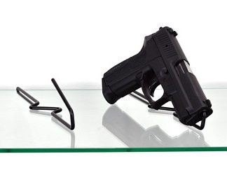 Gun Storage Solutions Handgun Back Kikstands, Vinyl Coated, Fits Guns As Small As .22 Caliber, 1 Per Stand, Free Standing