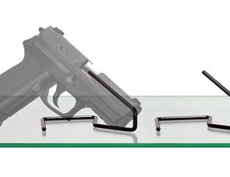 Gun Storage Solutions Handgun Kikstands, Vinyl coated, Fits Guns As Small As .22 Caliber, 1 Per Stand, Free Standing, Black, 10 Pack