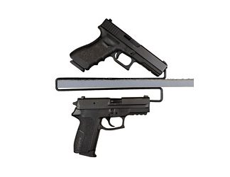 Gun Storage Solutions Over Under Handgun Hangers - 2 pack (4 gun storage)