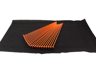 Gun Storage Solutions Rifle Rods, Fit .22 Caliber and Larger, 16" Length, Orange, Includes 19"X30" Shelf Liner, 10 Pack