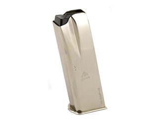 Mec-Gar USA Pistol Magazine, 9MM, 15 Rounds, Fits Browning Hi-Power Pistols, Steel, Silver, Nickel Finish
