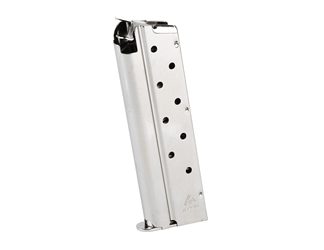 Mec-Gar USA Pistol Magazine, 9MM, 9 Rounds, Fits 1911 Pistols, Steel, Nickel Finish