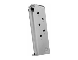 Mec-Gar USA  Magazine, 45ACP, 6 Rounds, Fits 1911, Officer, Nickel Finish