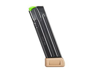 Mec-Gar USA Magazine with Extension, 9MM, 20 Rounds, Fits GLOCK 17, Anti-Friction Coating, Black, Flat Dark Earth Extension