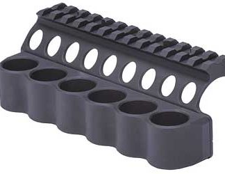 Mesa Tactical 6-Shell Side Saddle, 12 Gauge, Fits Benelli M4, On-gun shotshell carriers, Black Finish