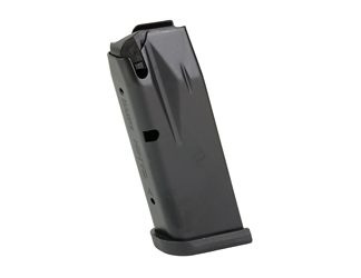 CANIK MC9 Magazine, 9MM, 12 Rounds, Fits Canik MC9, Matte Finish, Black, Includes Black Finger Rest Baseplate and Flush Baseplate