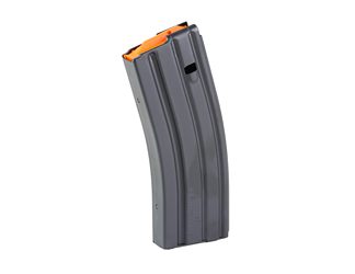 DURAMAG Magazine, 223 Remington/5.56 NATO, 30 Rounds, Fits AR Rifles, Orange Anti-Tilt AGF Follower, Stainless Steel, Black