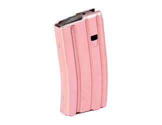 DURAMAG Magazine, 223 Remington/5.56 NATO/300 Blackout, 20 Rounds, Fits AR-15, Black AGF Follower, Aluminum, Pink