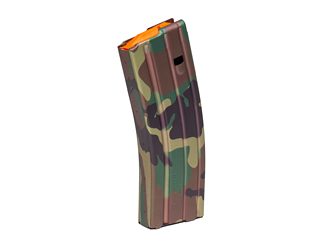 DURAMAG Magazine, 223 Remington/5.56 NATO, 30 Rounds, Fits AR15 Rifles, Orange Follower, Anodized Finish, M81 Camo
