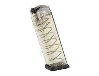 Elite Tactical Systems Group Elite Tactical Systems Group, Magazine, 9MM, 17 Rounds, Fits Glock 17/19/26, All Generations, Polymer, Clear