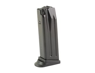 Heckler & Koch Magazine, 9MM, 13 Rounds, Fits P2000/USP9 Compact, with Finger Rest, Steel, Black, Red Follower