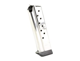 Kimber America Magazine, 9MM, 9 Rounds, For 1911, Extended Base Pad, Stainless Steel, Silver