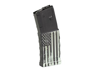 Mission First Tactical EXD, Magazine, 223 Remington/5.56 NATO, 30 Rounds, Fits AR-15, Black and White American Flag Graphic