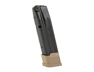ProMag Industries Magazine, 9MM, 21 Rounds, Fits Sig Sauer P320, Steel Construction, Blued Finish, Flat Dark Earth Baseplate