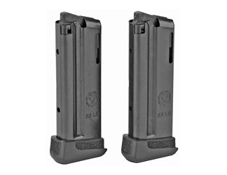 Ruger Magazine, 22LR, 10 Rounds, Fits Ruger LCP II, with Extended Floorplate, 2 Pack, Steel, Blued Finish