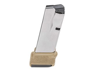 Springfield Magazine, 9MM, 15 Rounds, Fits Hellcat, with  Flat Dark Earth Base, Stainless, Silver