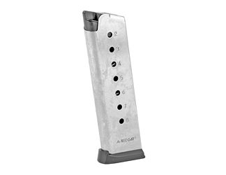 Springfield Magazine, 45ACP, 8 Rounds, Fits Full Size 1911, Stainless Steel, With Slam Pad, Stainless