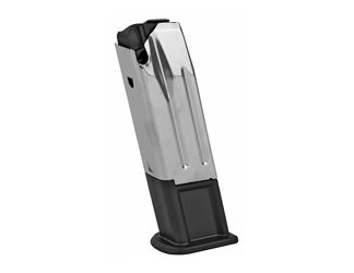 Springfield Magazine, 9MM, 10 Rounds, Fits Springfield XDM, Stainless Finish, Black