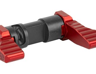 Phase 5 Weapon Systems Ambidextrous 90-Degree Safety Selector, Red Anodized Finish, Levers are Machined from 6061-T6 Billet Aluminum, Central Core is Machined from Carbon Steel