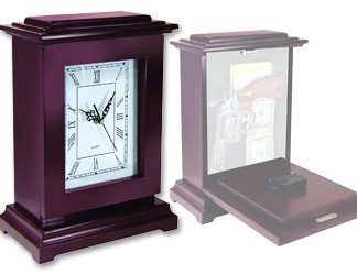 PS Products Concealment Clock Rectangle, Fits Medium to Large Handguns, Mahogany Wood