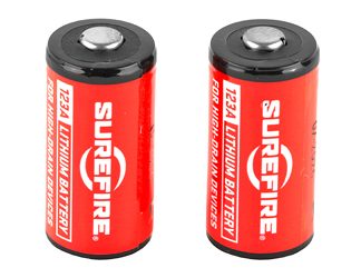 Surefire Battery, CR123A Lithium, 2 Pack, Red