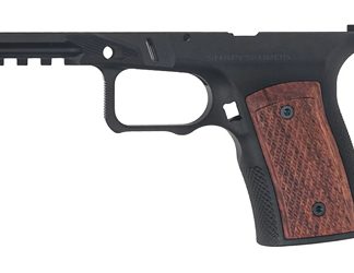 Sharps Bros. Aluminum/Wood Grip Module, Fits Ruger RXM, 7075 Aluminum Grip Frame, Anodized Black, Brazilian Cherry Grip Panels