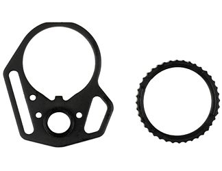 Strike Industries Black, Multi-Function End Plate With Anti-Rotation Castle Nut, Fits AR-15