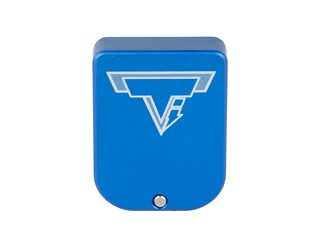 Taran Tactical Innovation Base Pad, Magazine Extension, Fits 2011 Style Magazines in 9MM/38 Super, +2 Rounds of 9MM, Anodized Finish, Bright Blue