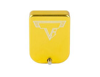 Taran Tactical Innovation Base Pad, Magazine Extension, Fits 2011 Style Magazines in 9MM/38 Super, +2 Rounds of 9MM, Anodized Finish, Gold