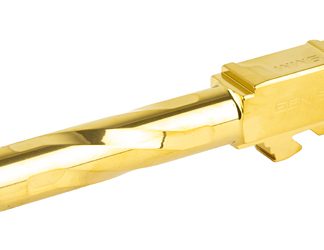 Zaffiri Precision Pistol Barrel, 9MM, 3.95", Flush and Crown, Fits Glock 19, Titanium Nitride Finish, Gold