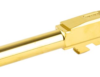 Zaffiri Precision Pistol Barrel, 9MM, 3.3", Flush and Crown, Fits Glock 43, Titanium Nitride, Gold